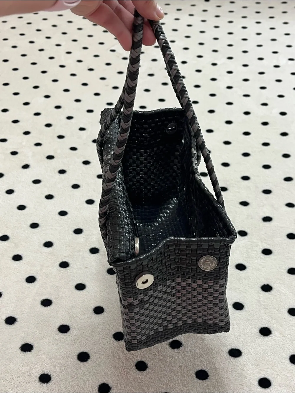 Hand-Woven Mexican Plastic Flap Convertible Shoulder Bag